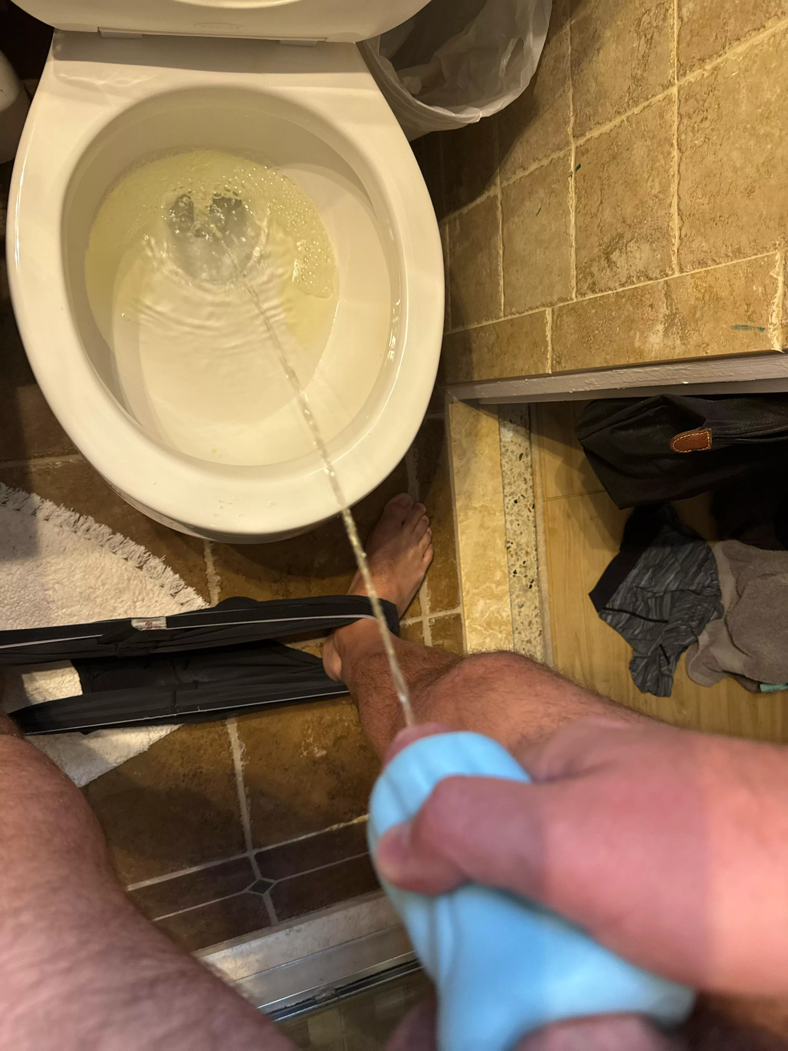 Pissing through my pocket pussy 