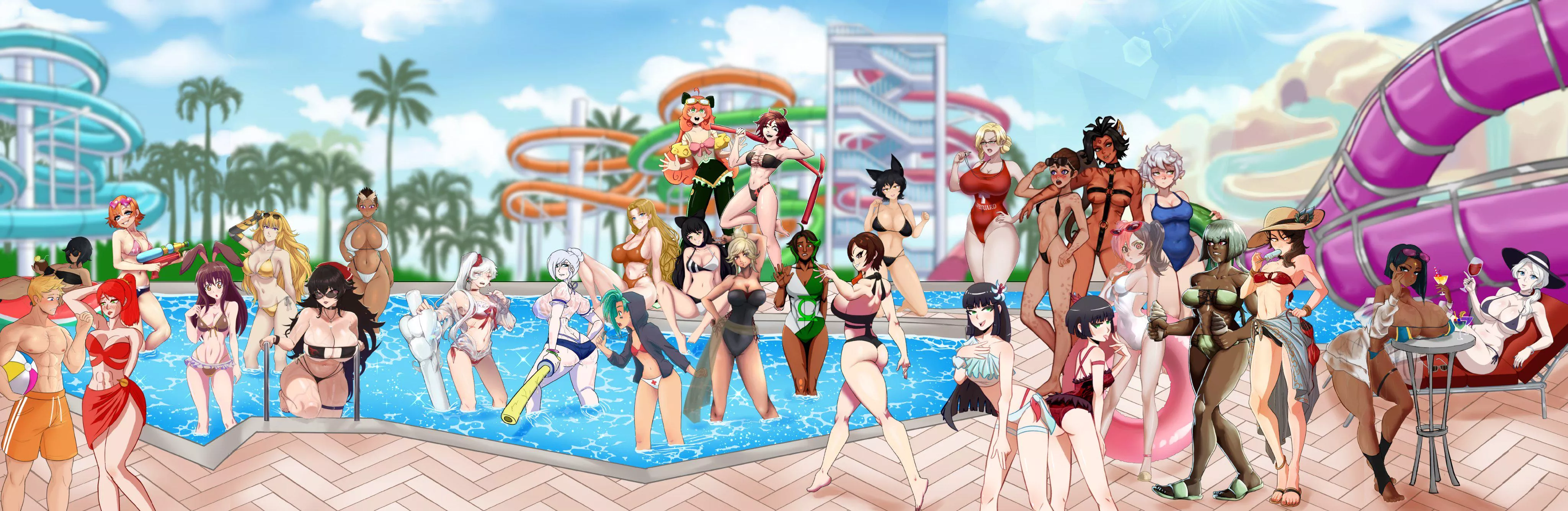 SFW RWBY Water Park from the Never Artists. SFW in the broadest sense. The more...risque version will be uploaded later.