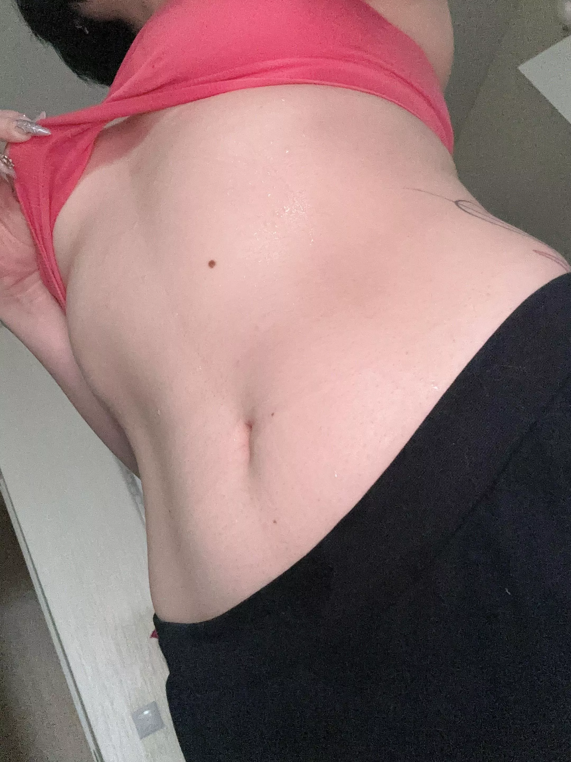 sweaty tits under top