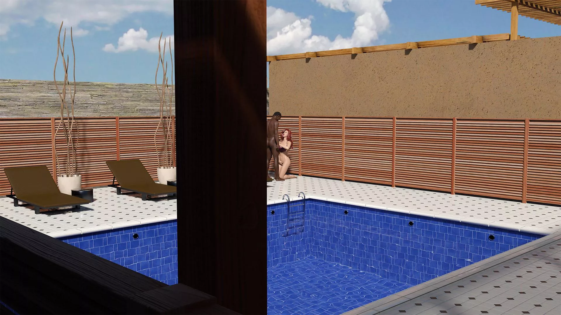 Angie with 'the MC's best friend' in My Summer of InsanErotica