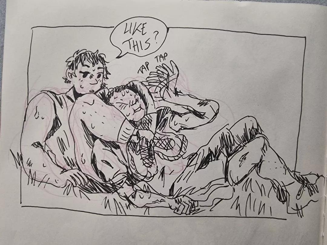 Bjj is pretty horny as a martial art (I know the form is wrong but the heart was in the right place) (oc)