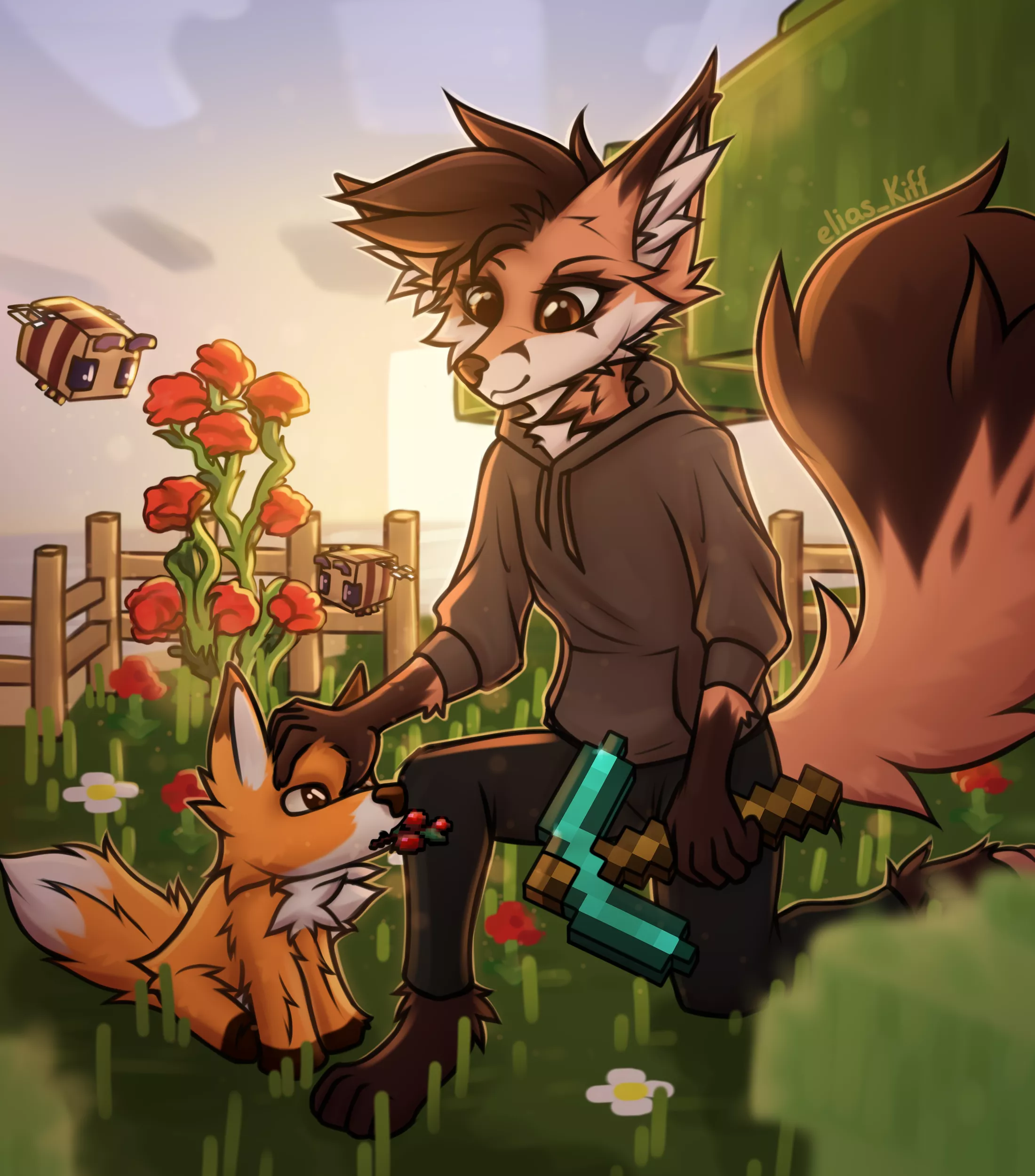 Dawn in Minecraft (Art by Me)