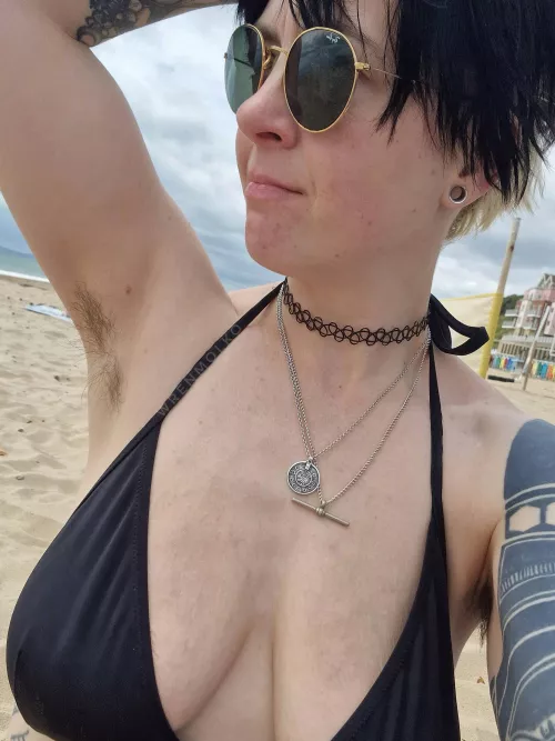 Proudly hairy at the beach