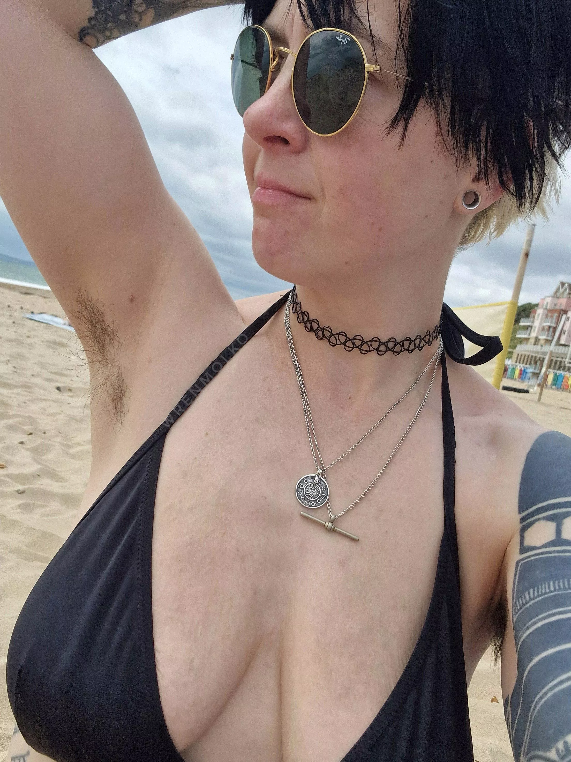 Proudly hairy at the beach