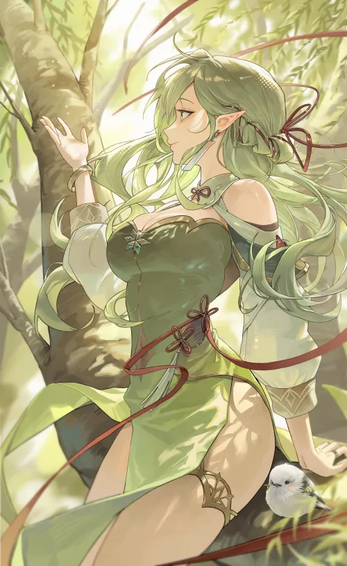 cute elf enjoying nature [original]