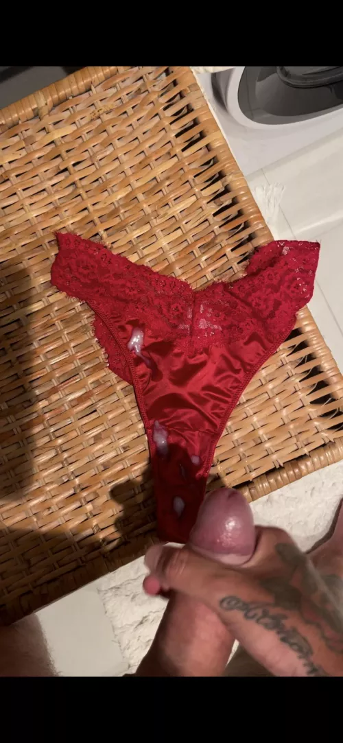 My gf’s satin panties makes me cum in seconds