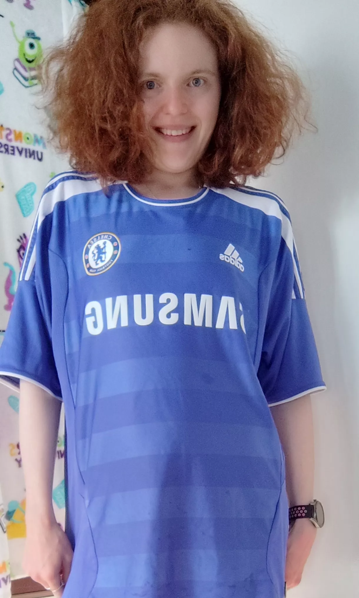 You don't need a bra with a football shirt 