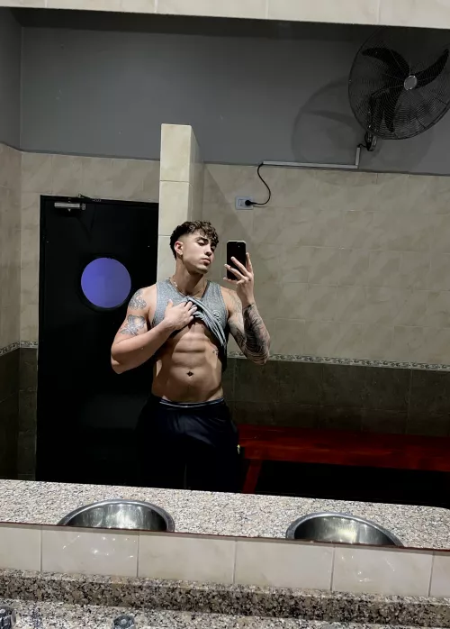 [23] My abs are calling your dick