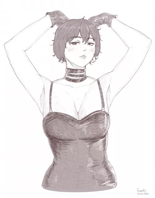 Drew my OC IV in latex after starting my kink journey!