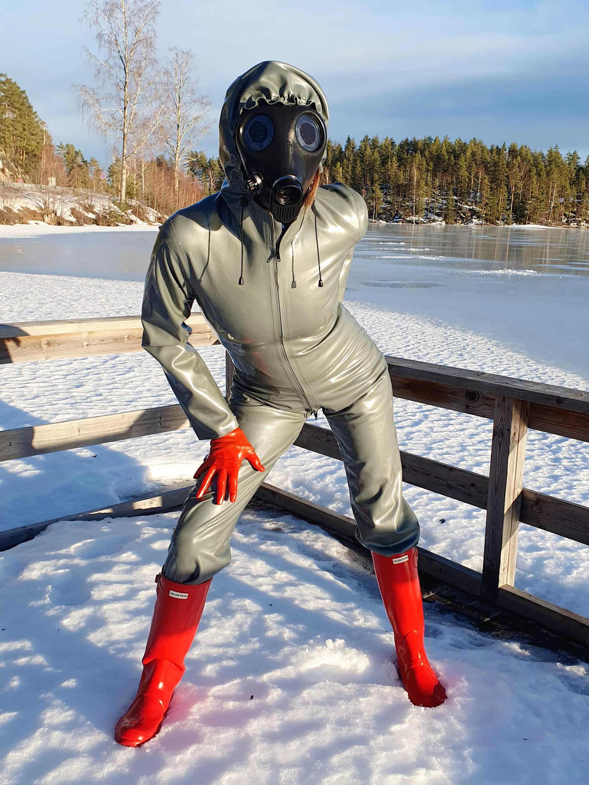 Full latex, out and about! 