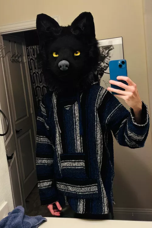 Fursuit and a pancho hoodie for fursuit friday 