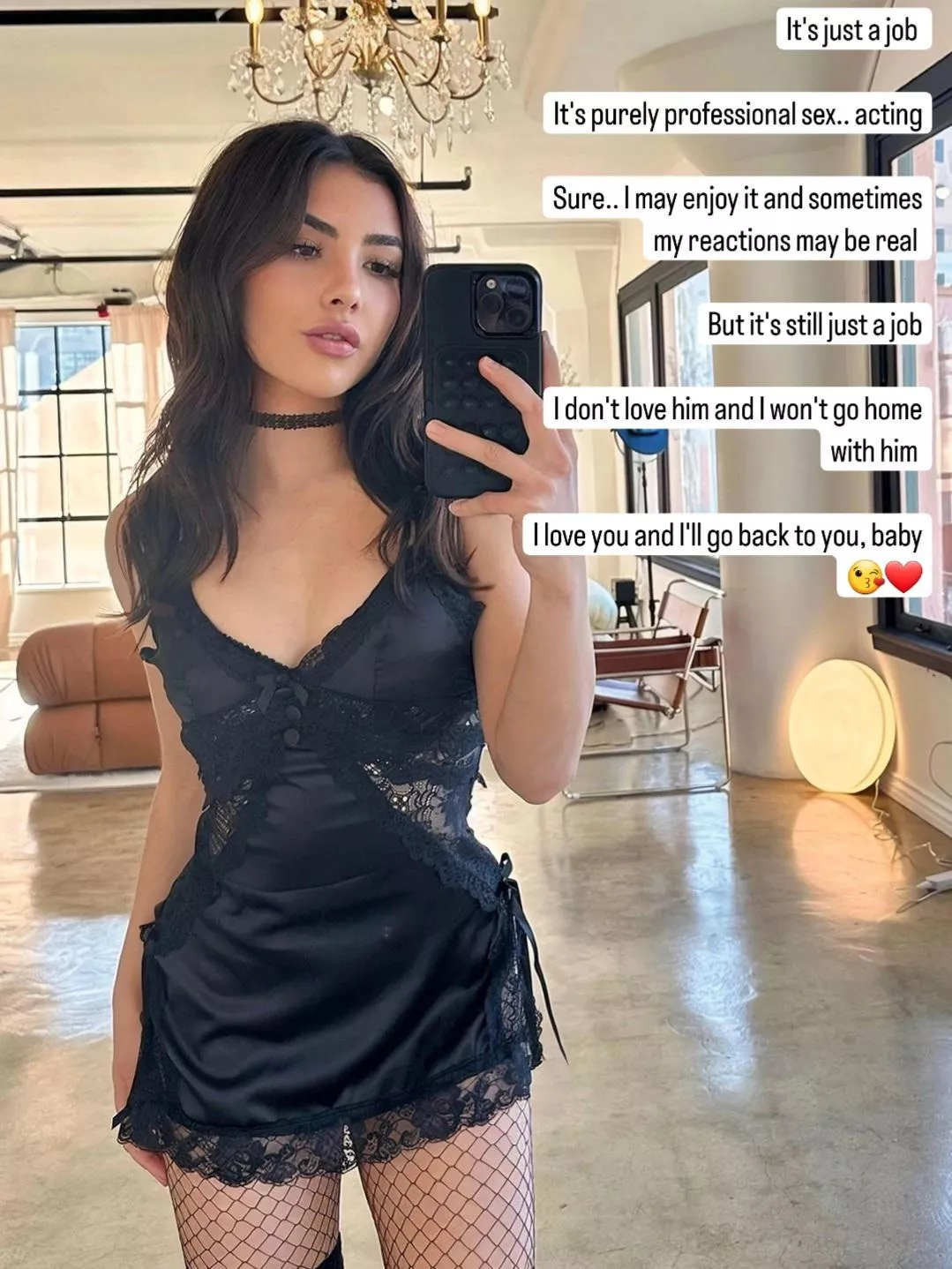 Reassuring you that it's just sex and she only loves you