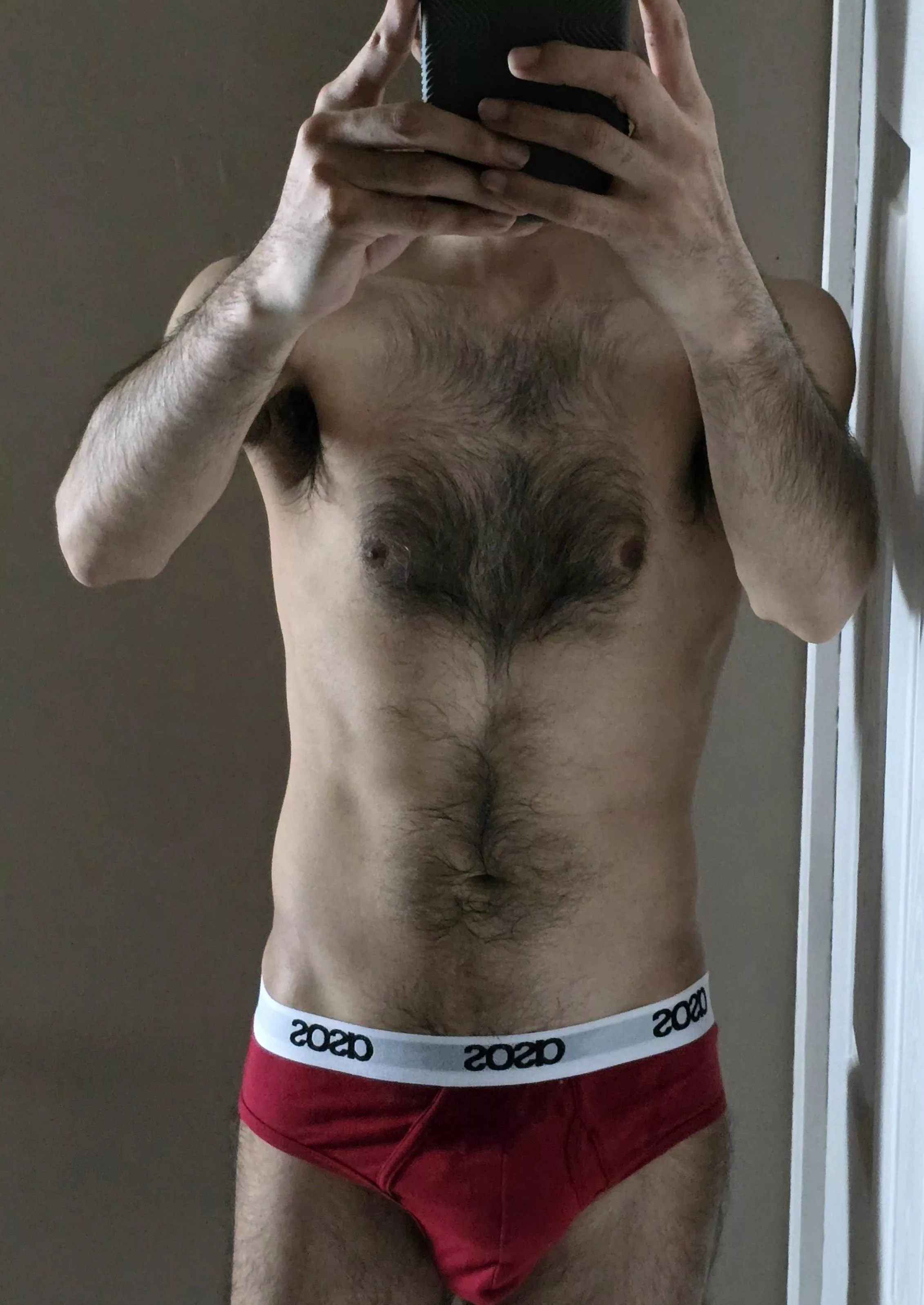 sweaty chest and underwear