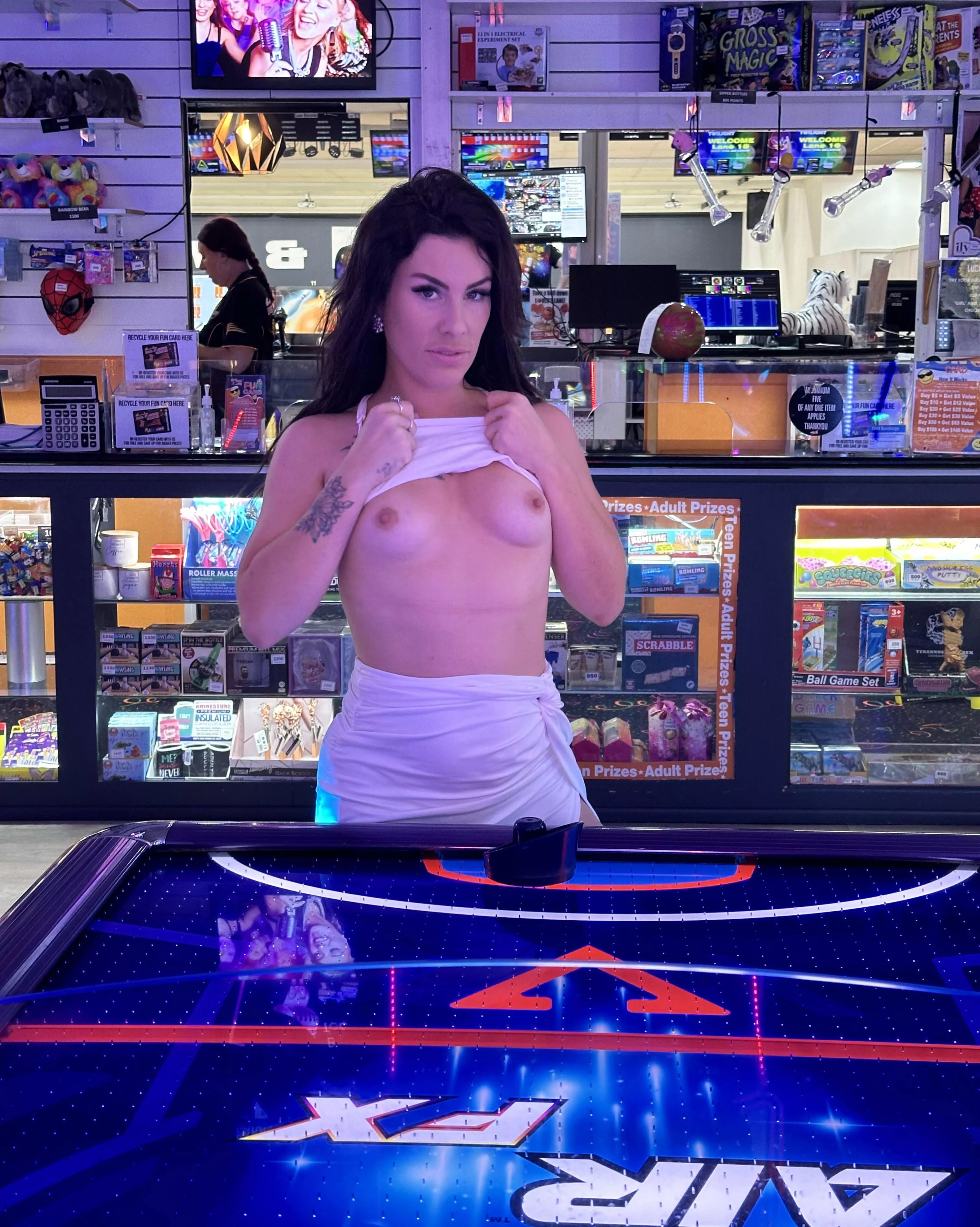 Flashing is more fun when you get caught by the staff ;)