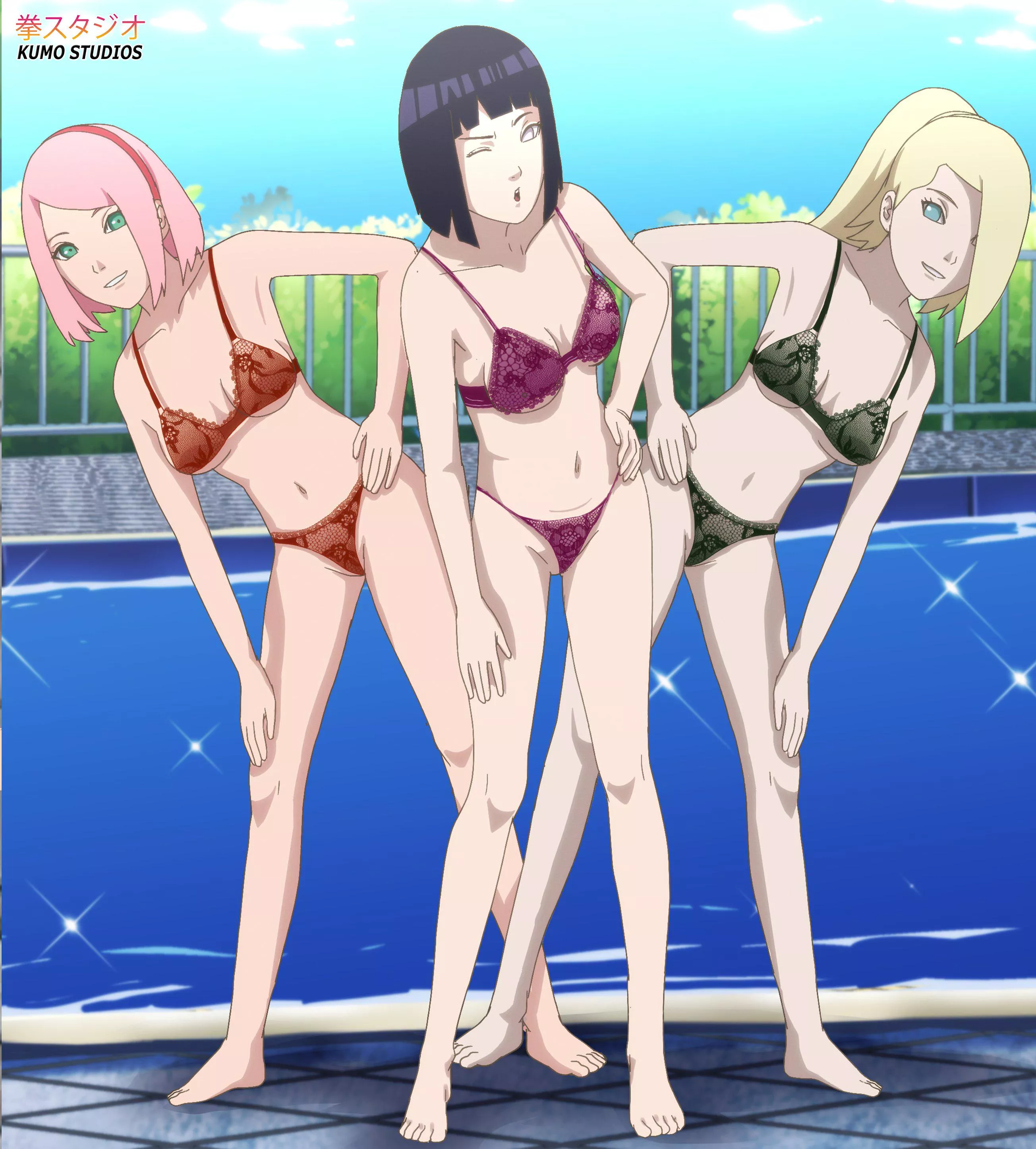 Hinata, Ino and Sakura (art Kumostudio)