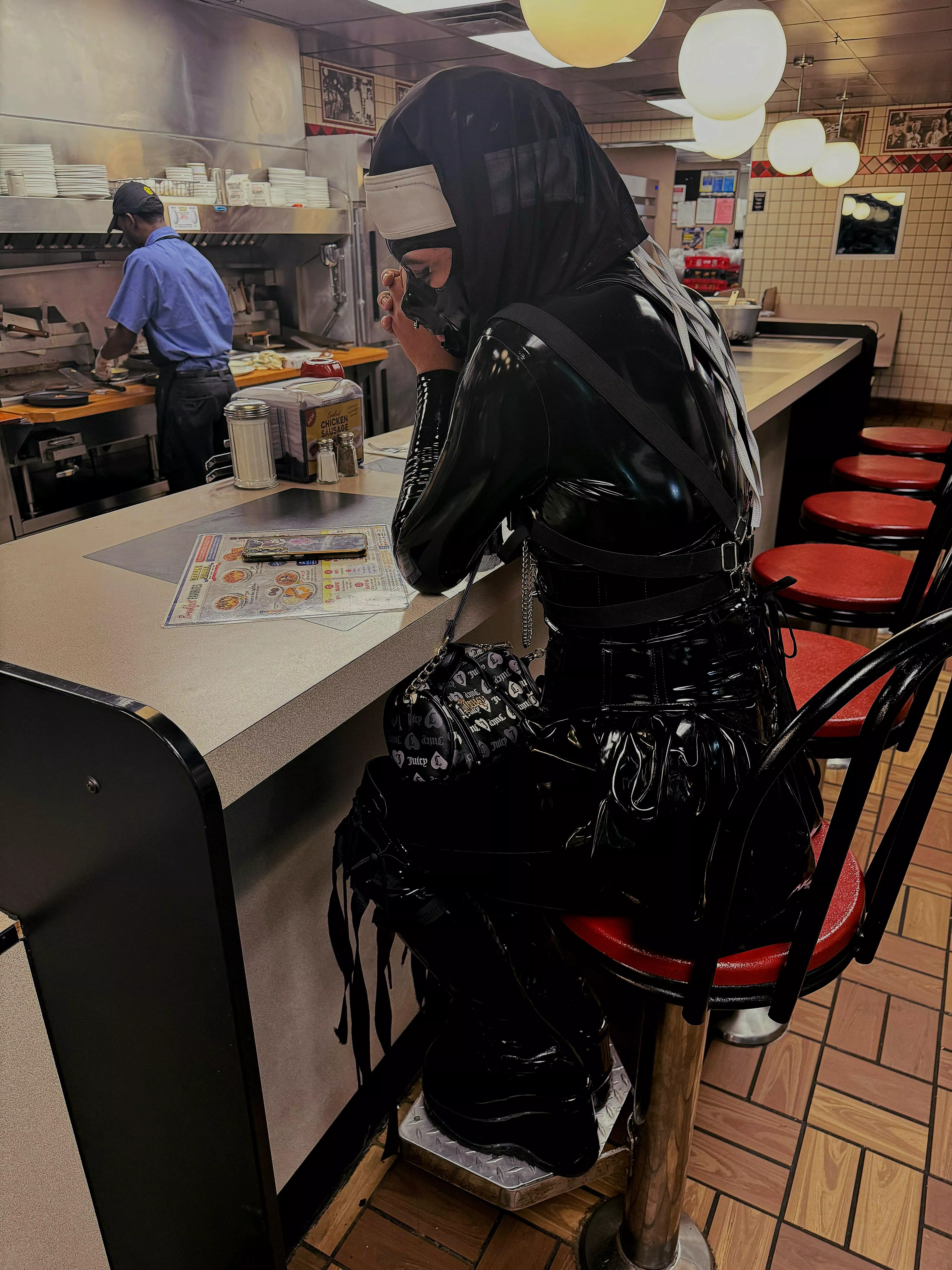 Latex doll at waffle house, what will she order?