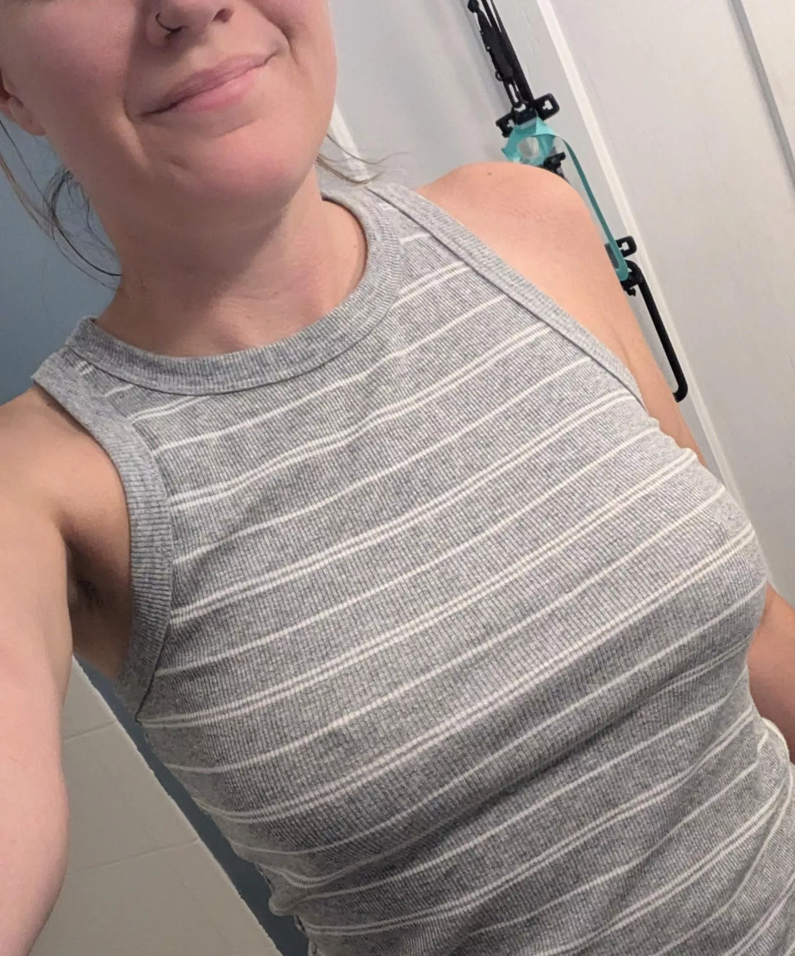 No bra when it's this hot out 