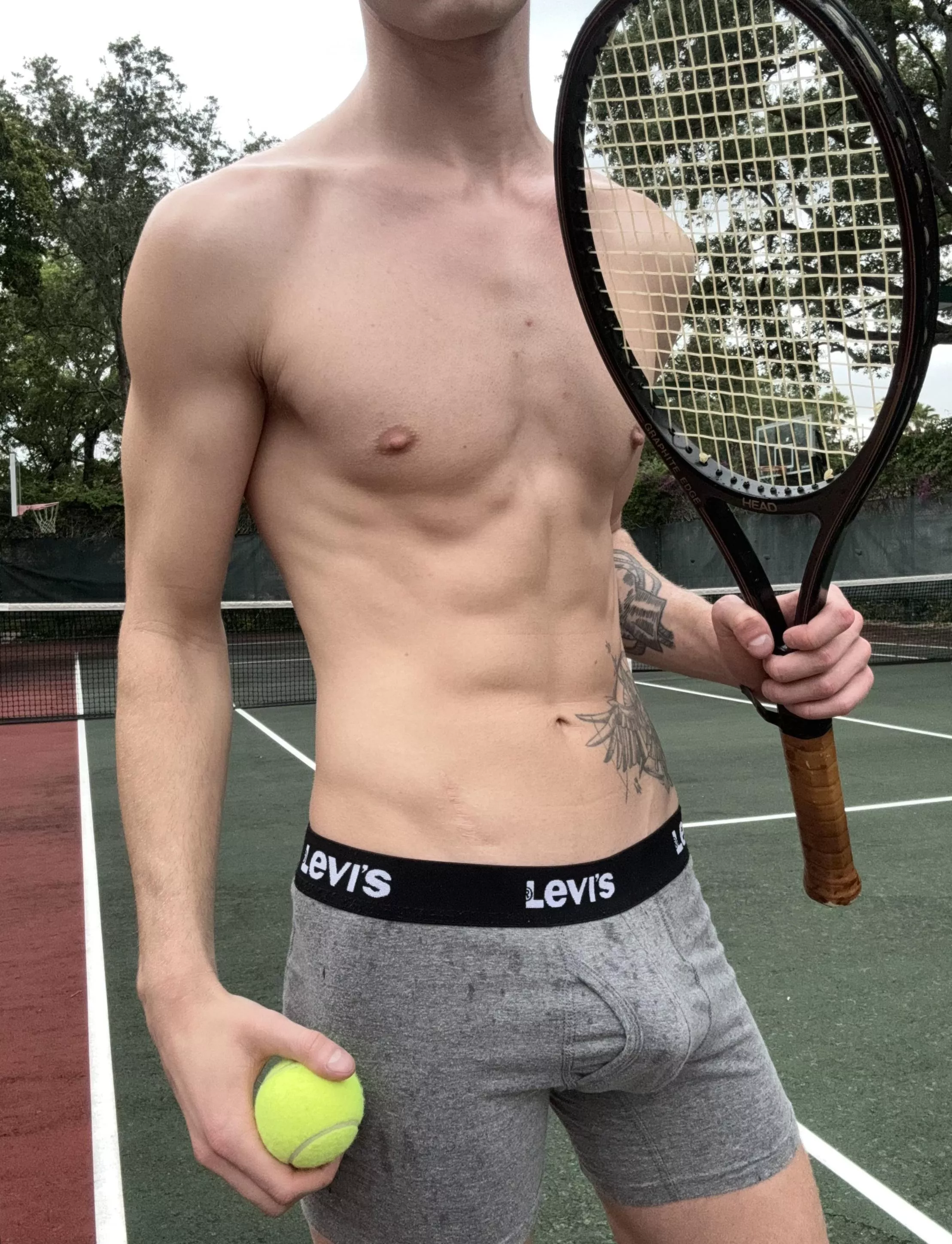Tennis makes hard my penis
