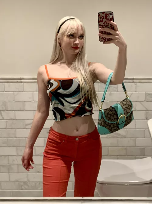 bold outfits when we go out to distract from my smaller chest