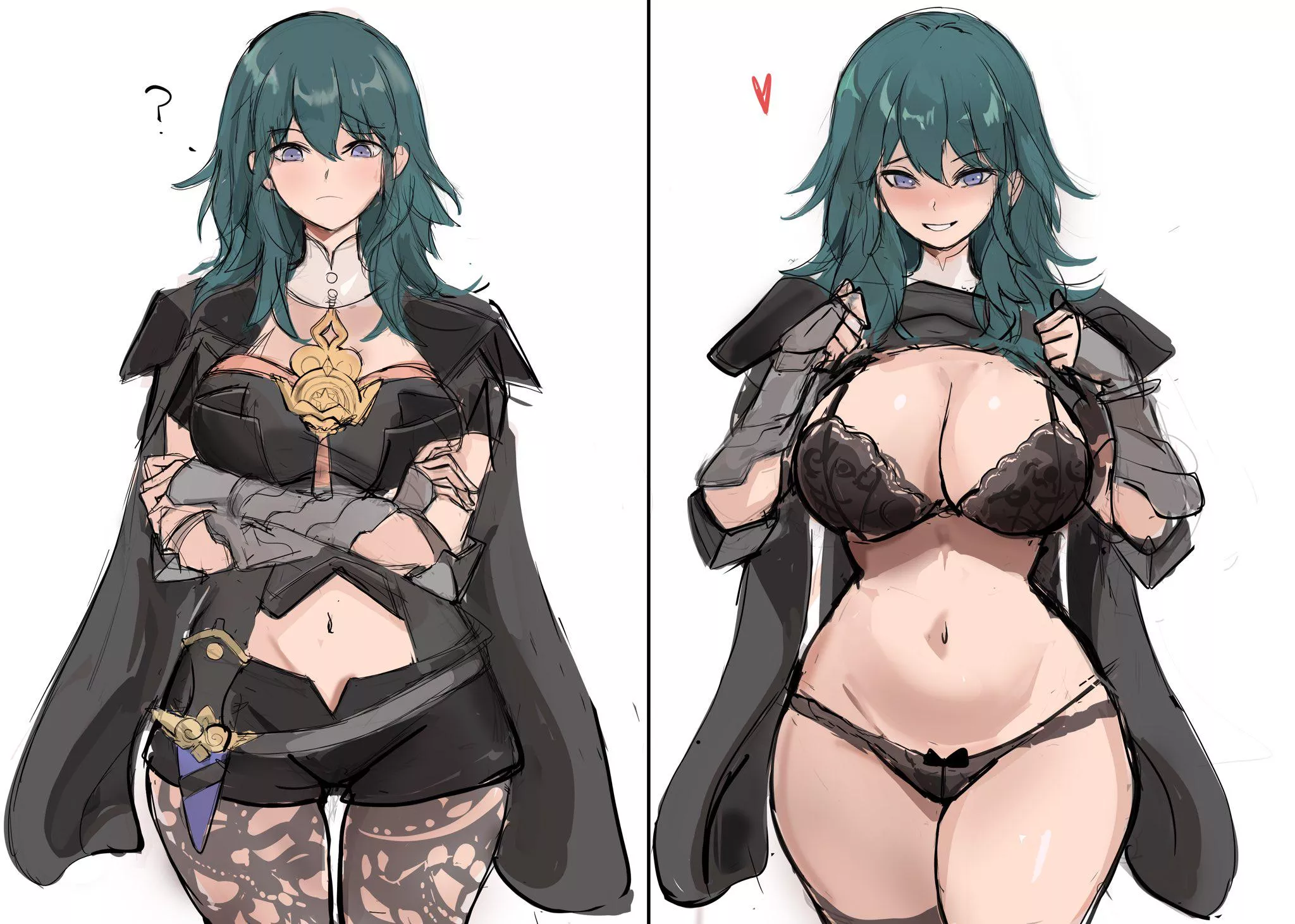 Byleth stripping and offering herself