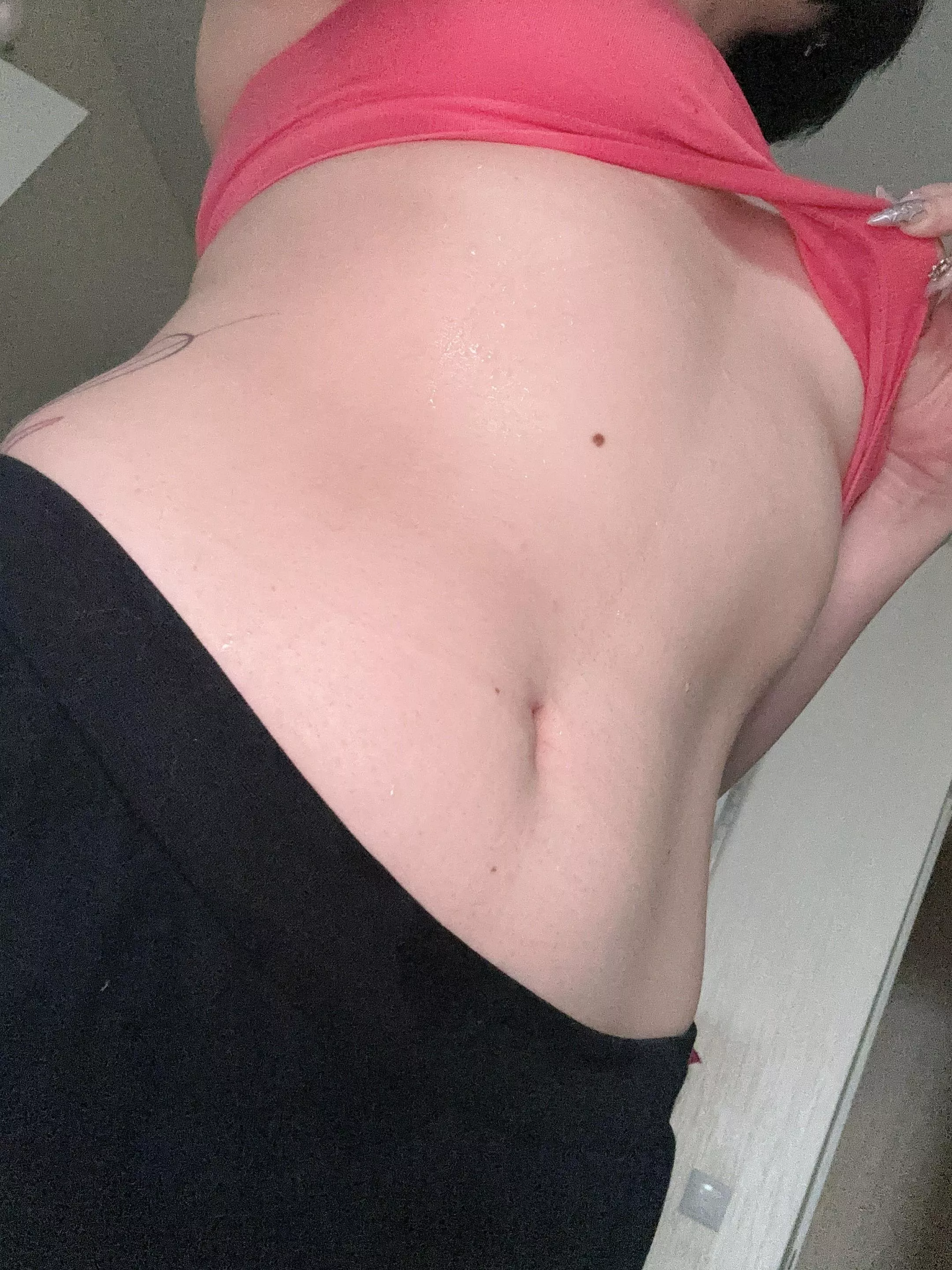 sweaty tits under top