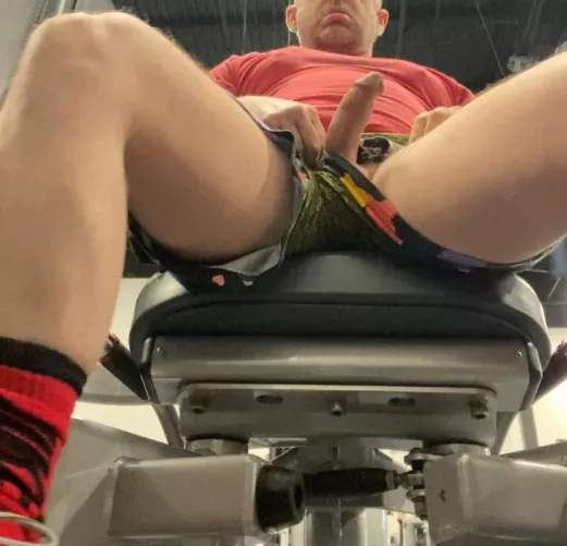 The hip abductor machine always makes me horny