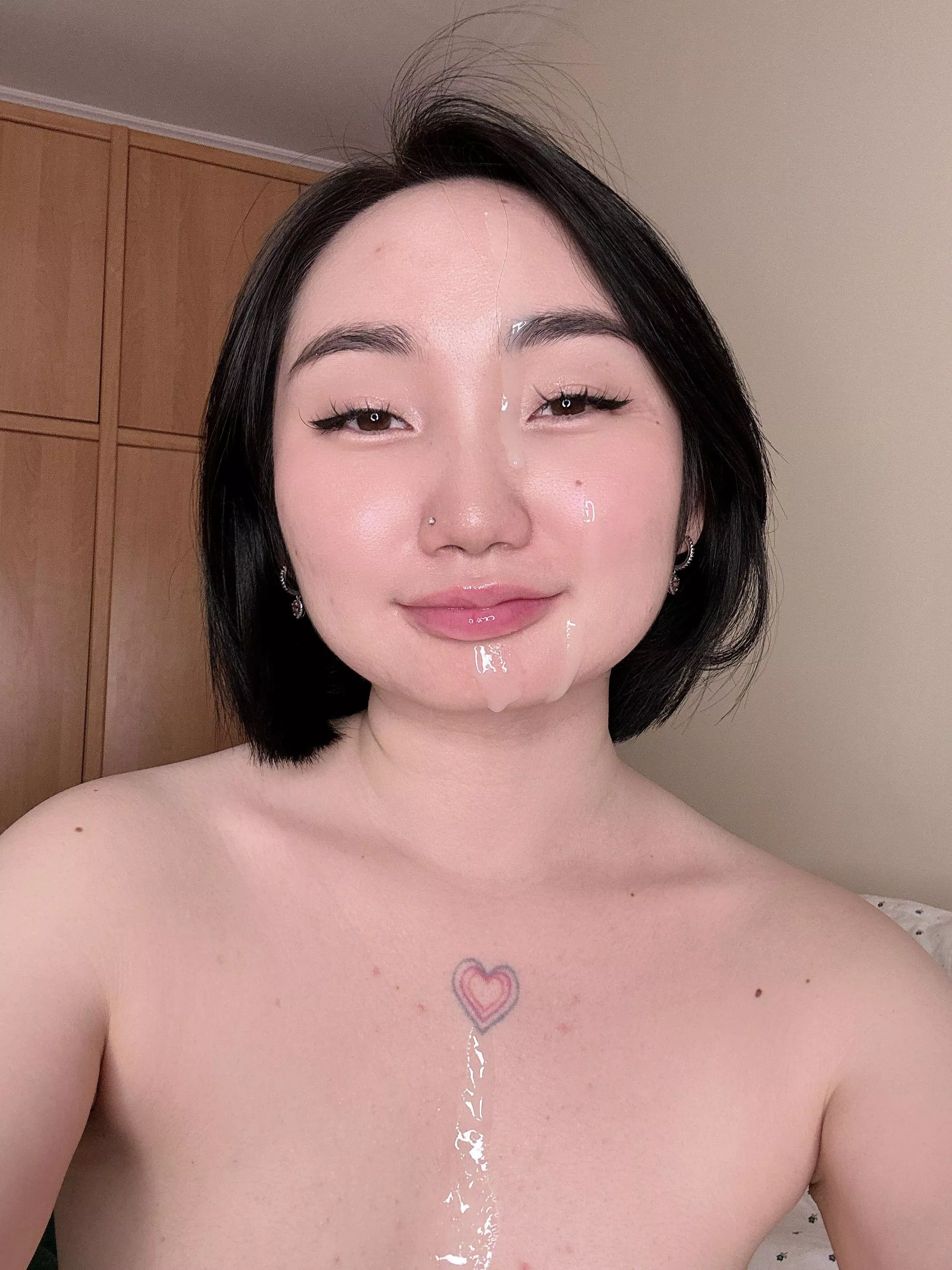 cum on face instead of cream in the evenings