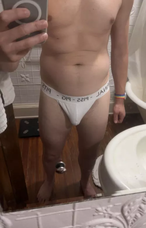 Made a jock strap to wear to a piss party 