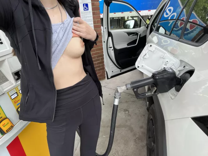 Pump your cock while I pump gas