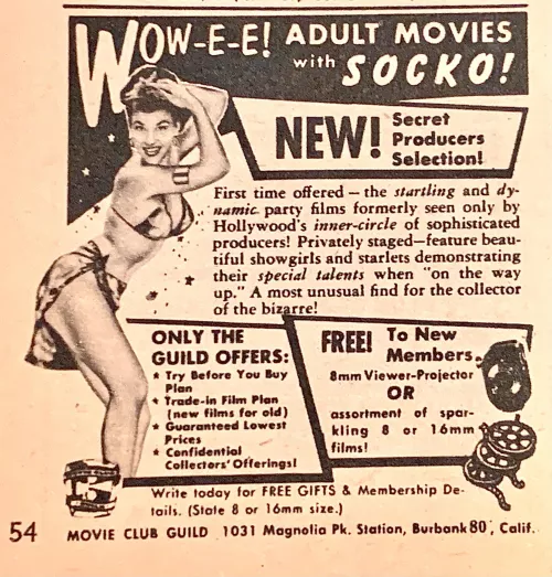 Adult movie ad 1957