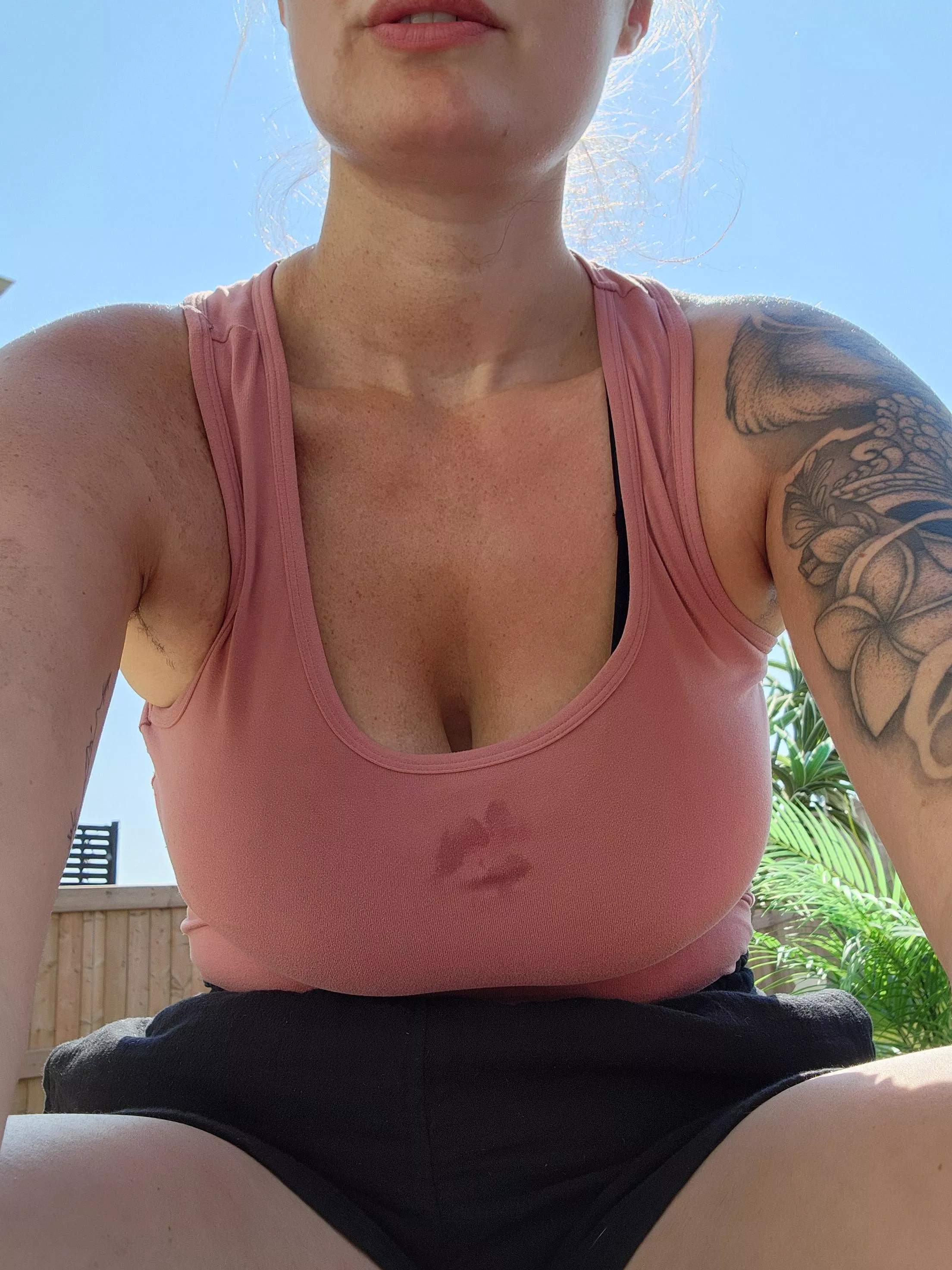 My boob sweat made a little kiss mark, how sweet 💋