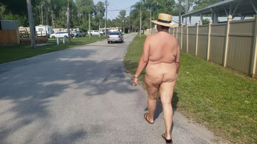 out for a walk on a hot day