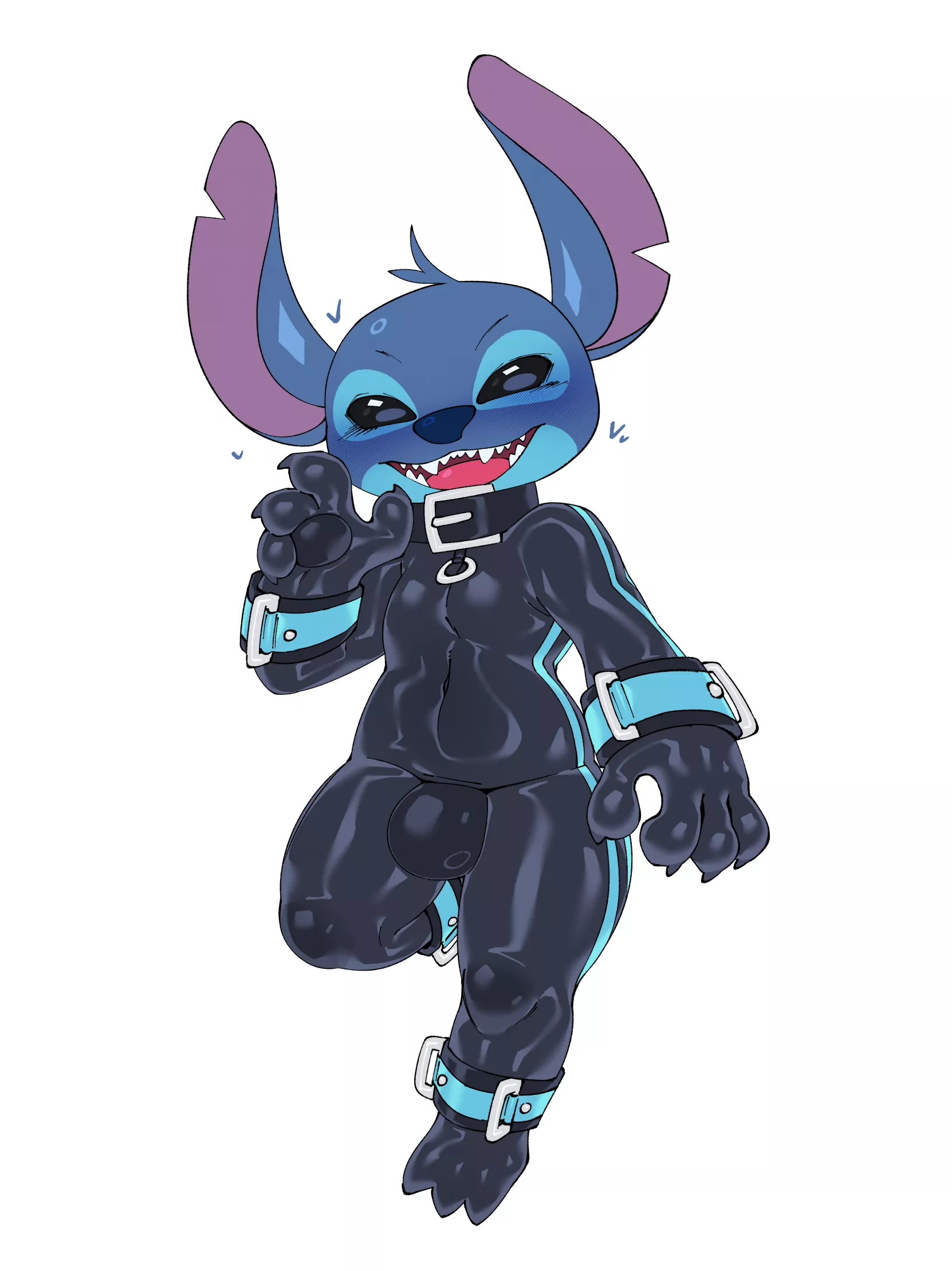 Stitch in skintight rubber. (Takanuri)