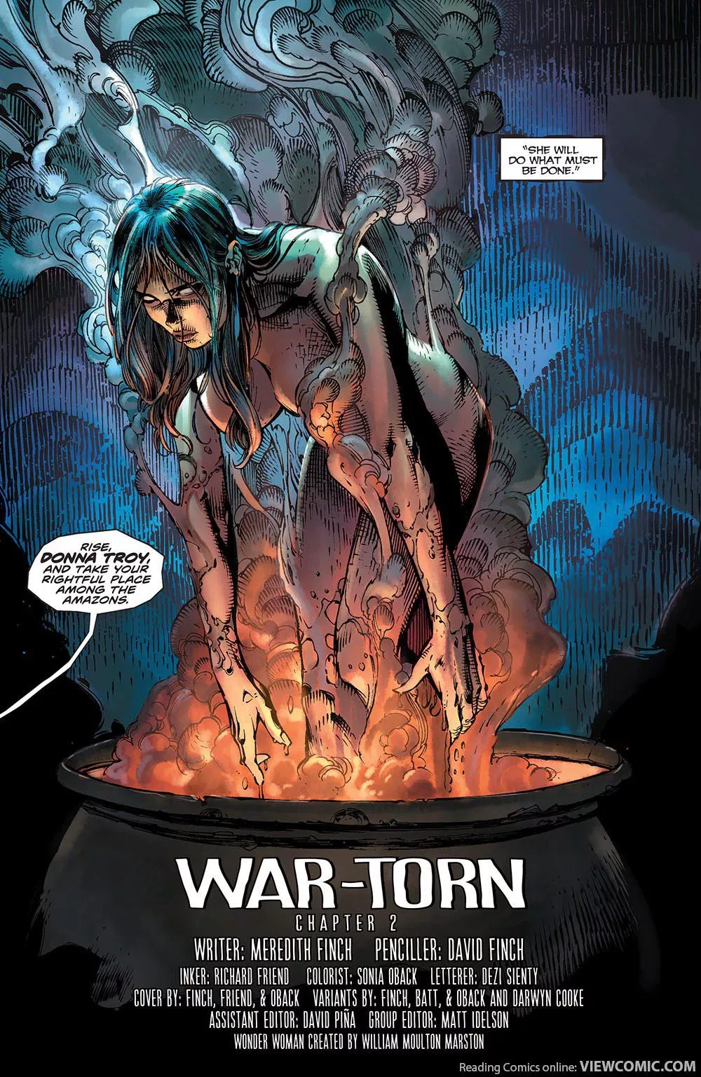 Donna Troy rises (naked ofc) [Wonder Woman #37 (2011)]