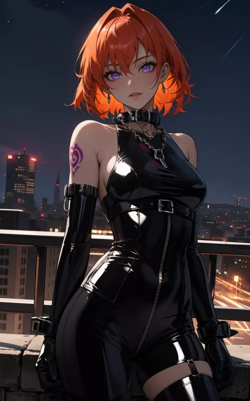 Leather Belts, Bodysuit & Gloves