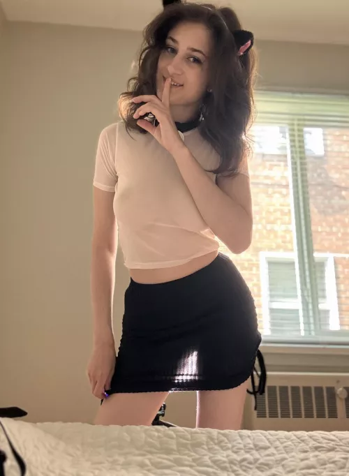 Sexy girl in a tight skirt