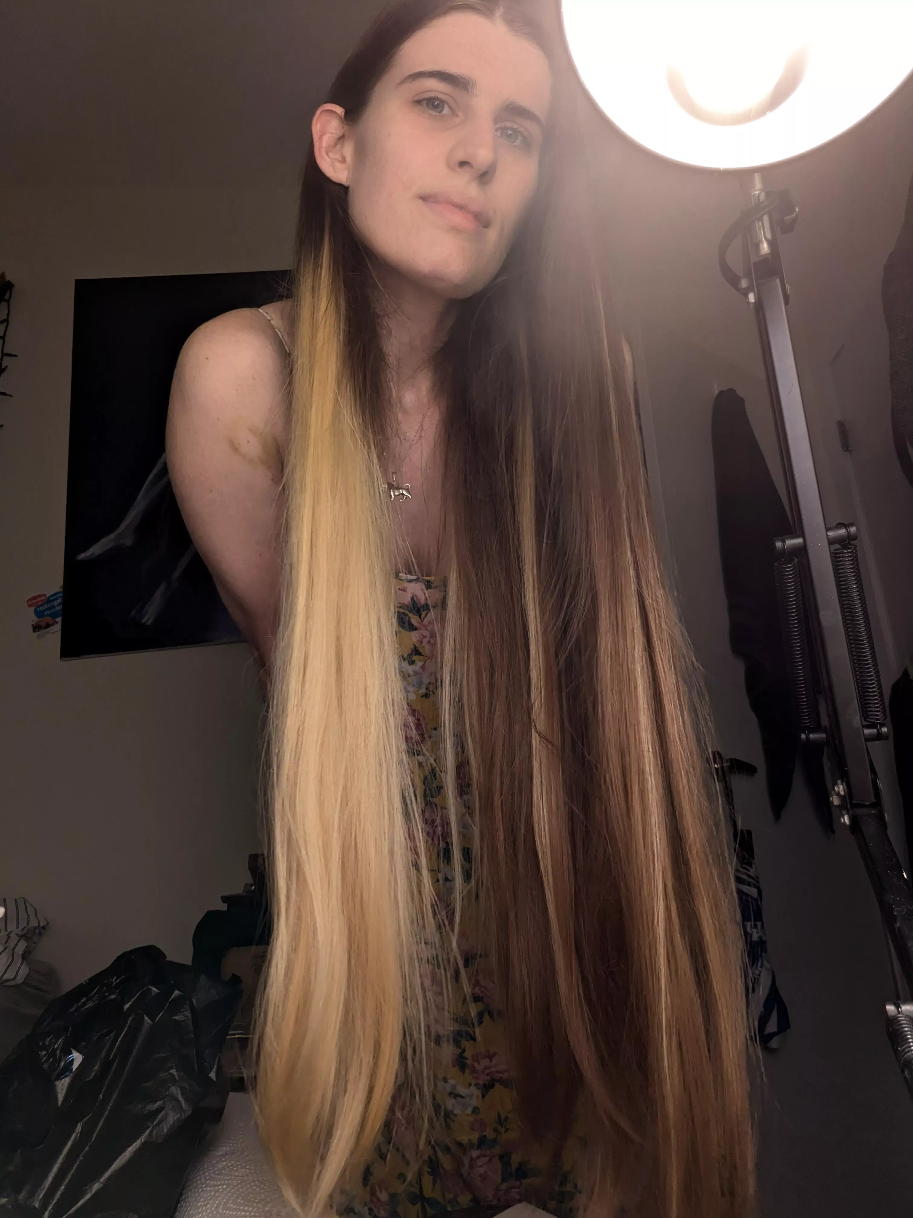 So excited at how long my hair is getting! Can't wait to see how long it is next birthday