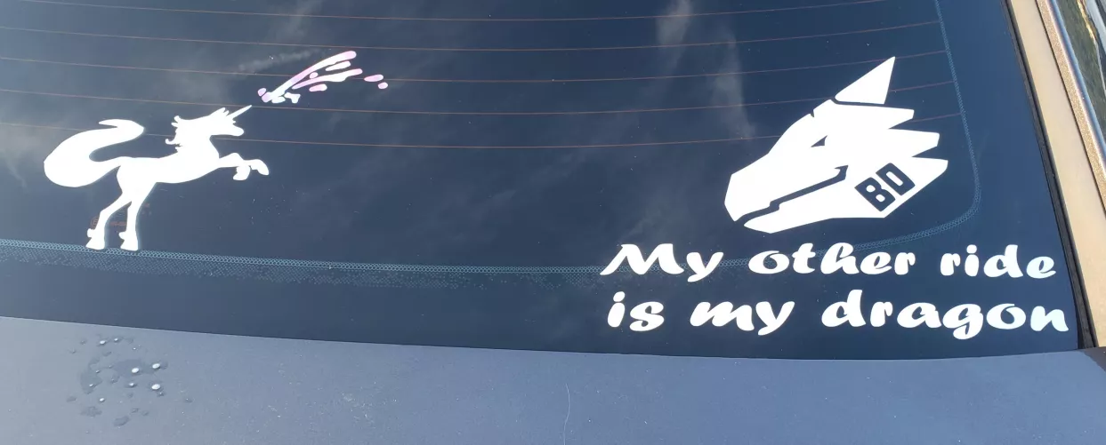 Got myself a new decal done on the right and my mystic tribute to the left! Can't wait to see who catches on!