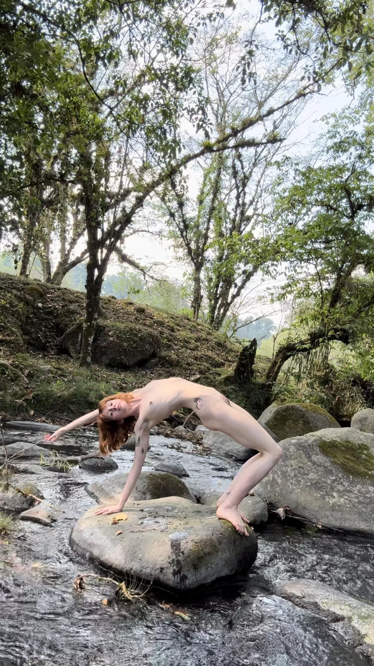 i little bit of naked yoga in the river 