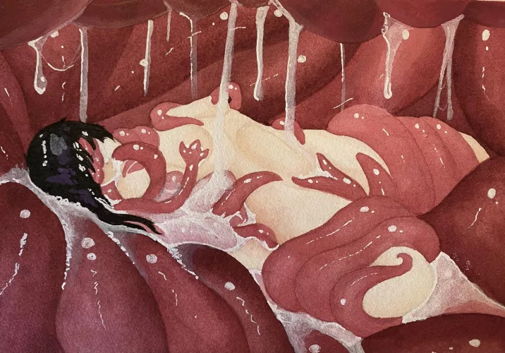 Made another watercolor tentai. 