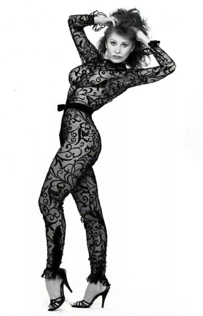 Anita Morris (in her costume from the 1982 Broadway production of the musical 'Nine')