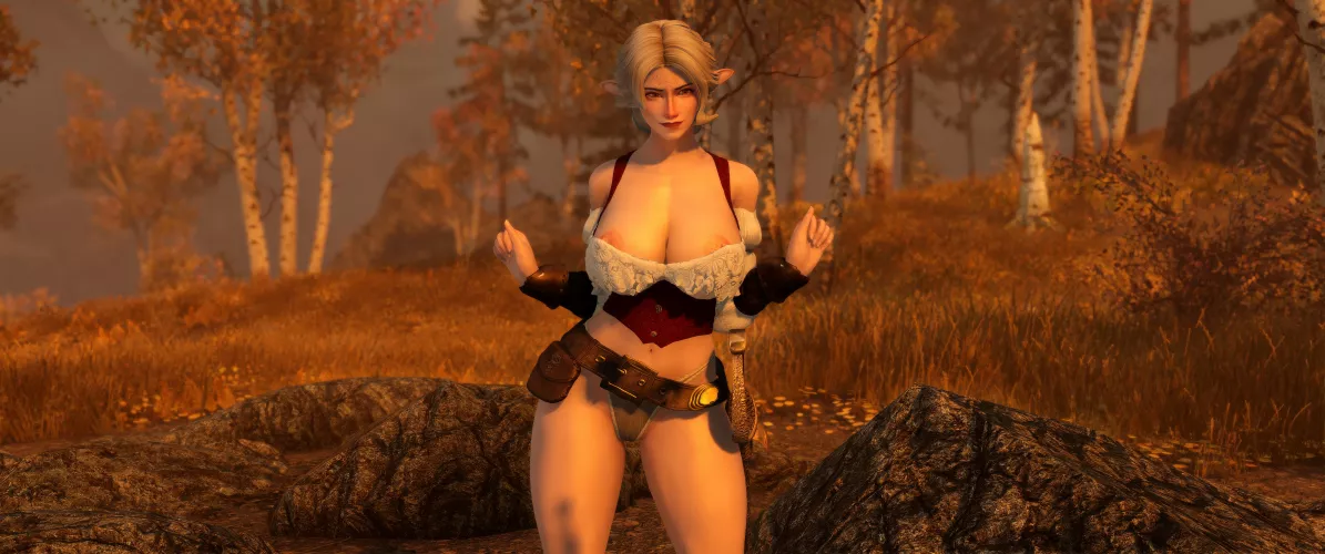 Freya with a hint of nip slip