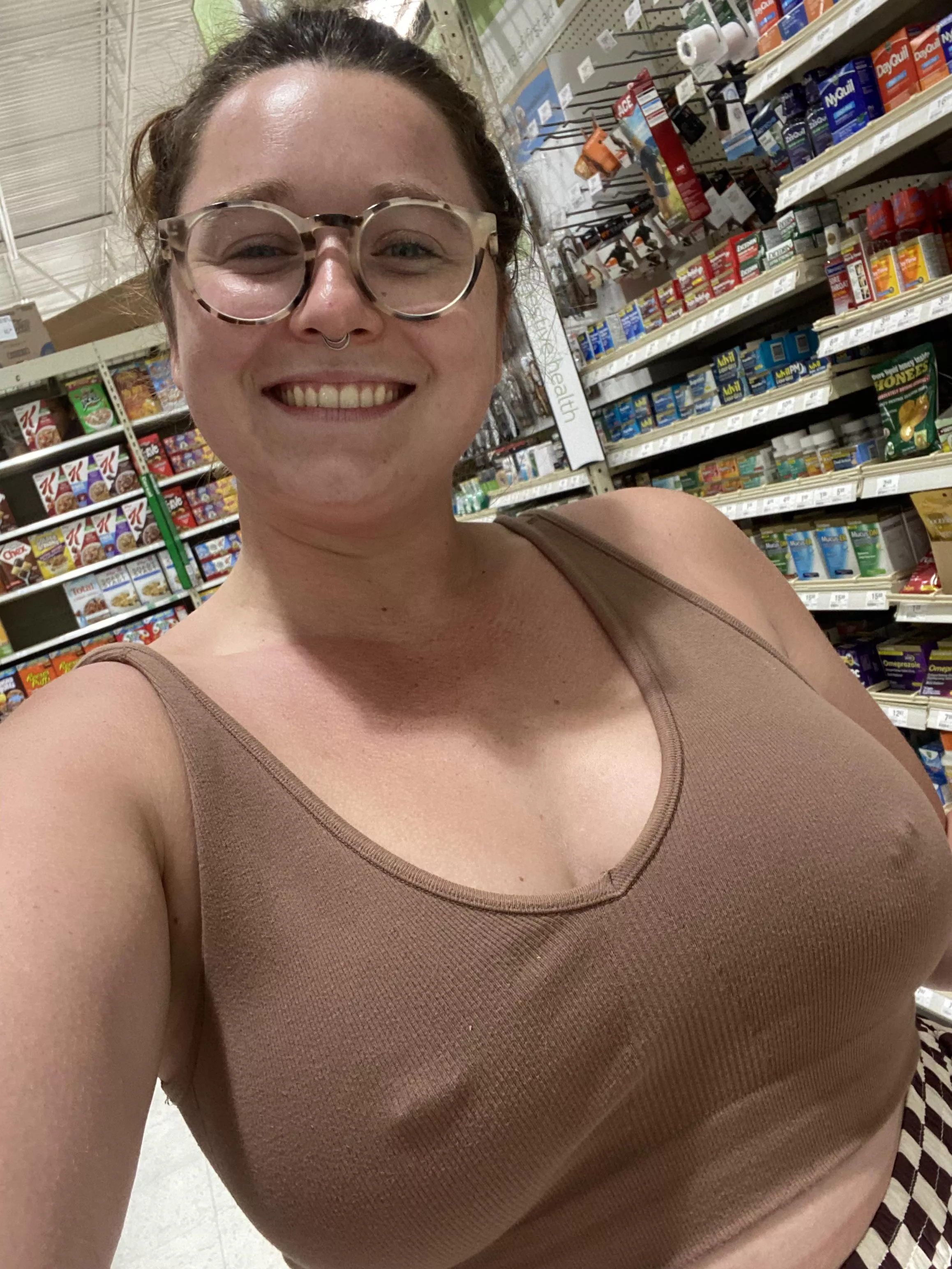 My nips noticed the AC blasting in the hardware store 🥶 