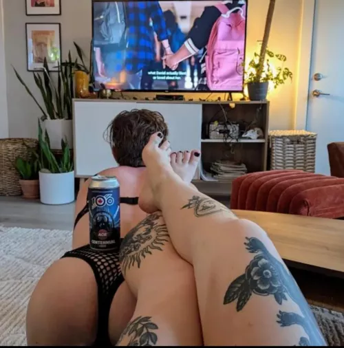 The only way she lets me watch TV 