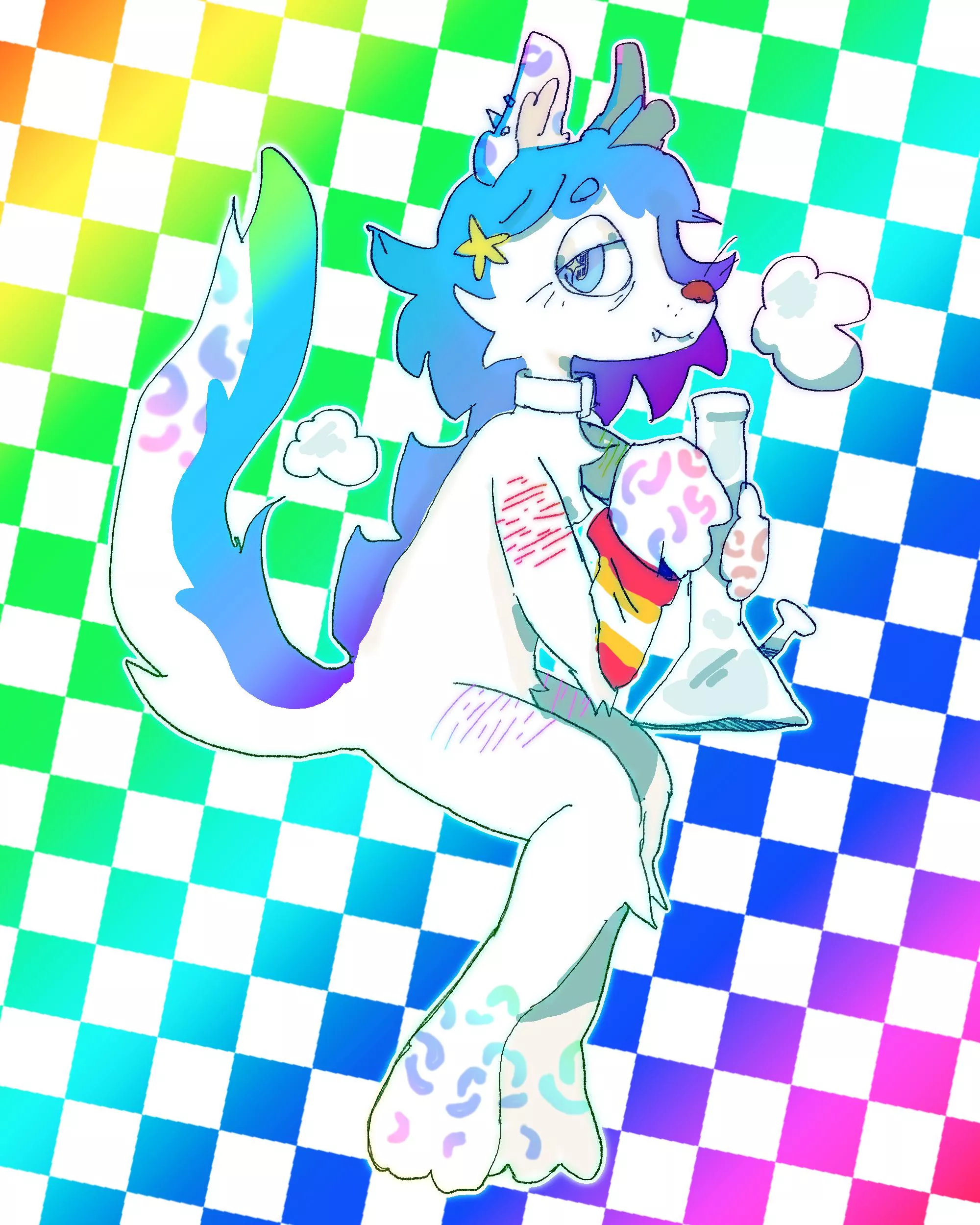 i killed the cringe demon inside me and made my sparkledogsona, do you guys like her? :3