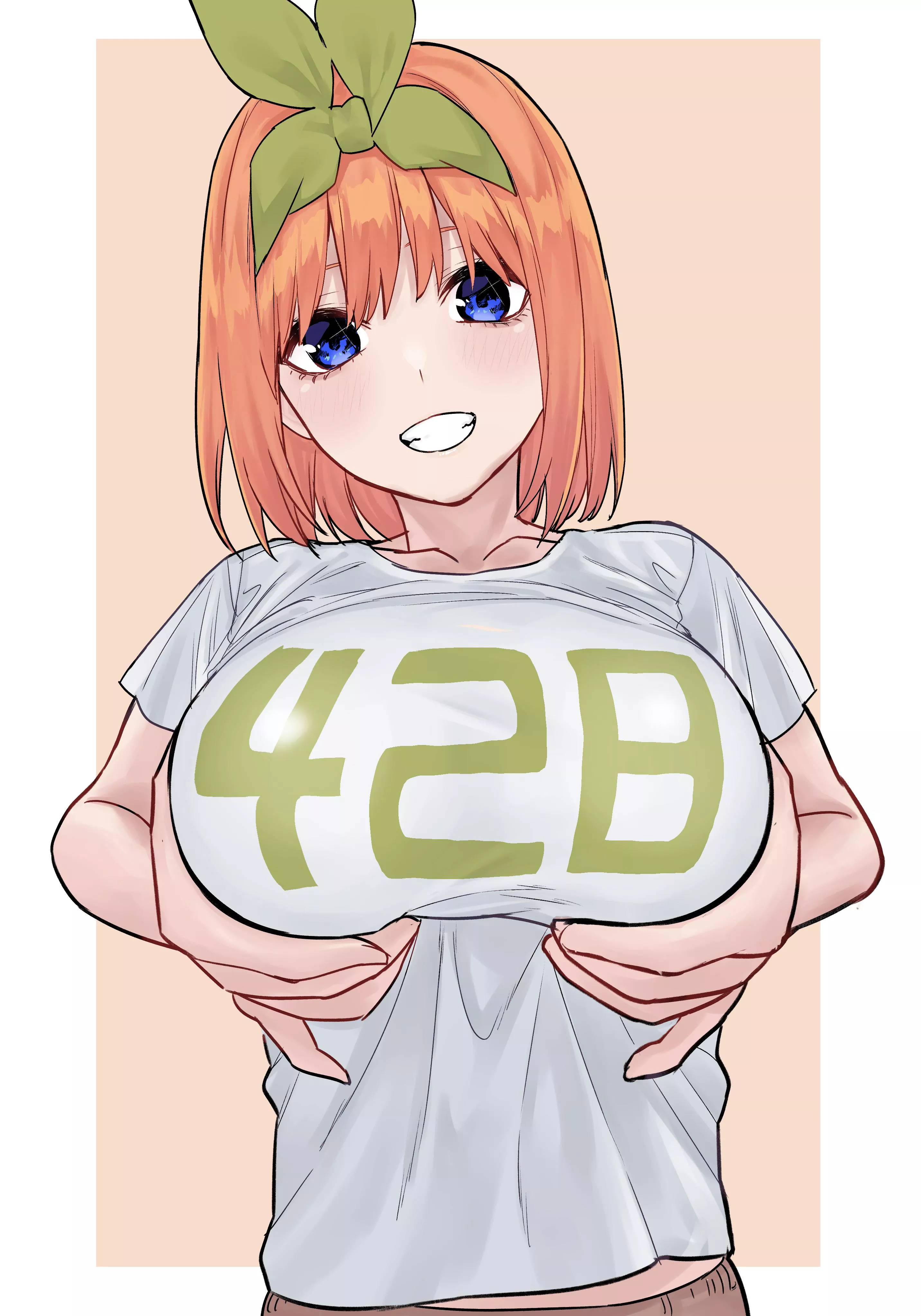 Yotsuba Nakano Groping Her Chest [The Quintessential Quintuplets]