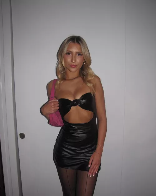 Blonde in black