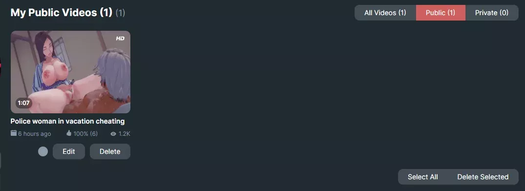 Can't find edit to private video in Rule34video. Please show me the way!