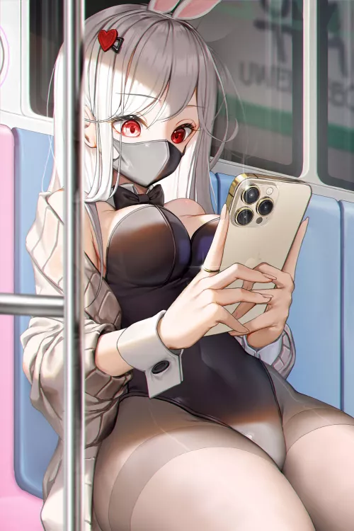 D-Daddy... Did you really take a photo of me on the t-train without telling me??? >~< d-dont share it o-okay... Its just my cosplay only for you...