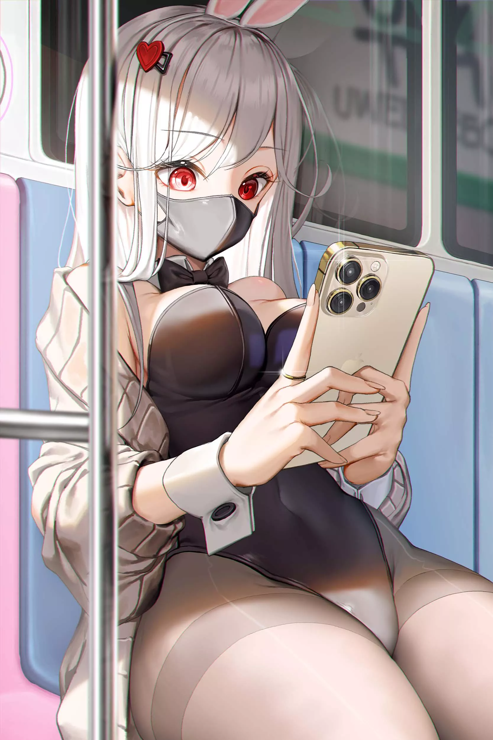 D-Daddy... Did you really take a photo of me on the t-train without telling me??? >~< d-dont share it o-okay... Its just my cosplay only for you...